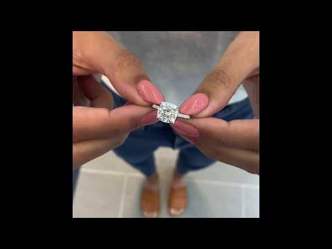 3.3 ct Cushion Moissanite Engagement Ring