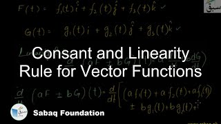 Consant and Linearity Rule for Vector Functions