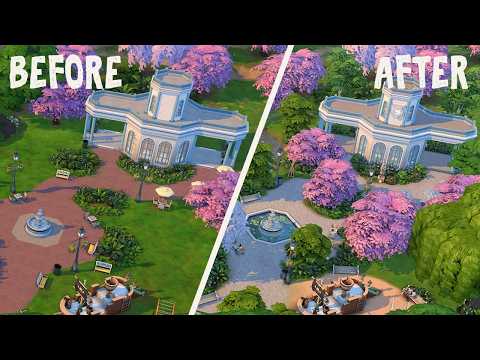 Magnolia Blossom Park || Renovating Base Game || The Sims 4: Speed Build