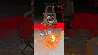 Relaxing Winter Camping Fire