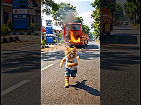 Kucing Di Usir Dari Mobil Bus... Tiba Tiba...?!🙀#cat #fyp #cutecat #catvideos #ai #aicat