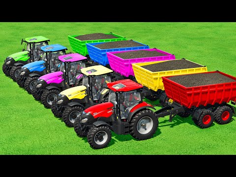 CULTIVATING FIELD & HARVESTING SUNFLOWERS WITH CASE & CBT TRACTORS - Farming Simulator 22