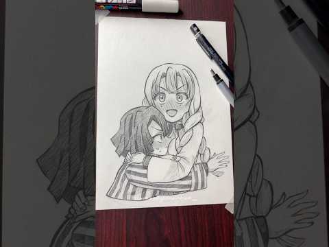 Drawing Obanai x Mitsuri 💕 #demonslayer #イラストメイキング #創作 #アニメ #鬼滅の刃