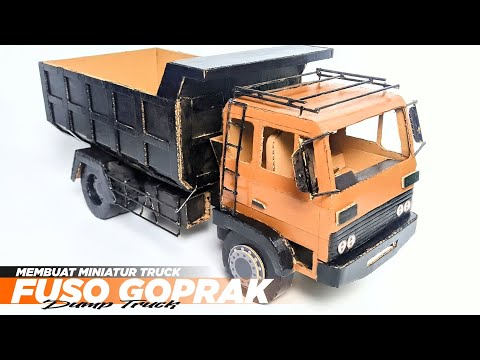 MEMBUAT MINIATUR TRUK FUSO GOPRAK DARI KARDUS SKALA 1:14 || HANDMADE