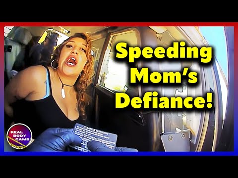 116 MPH - Speeding Mom with Kid on Revoked License – Escalates Traffic Stop!