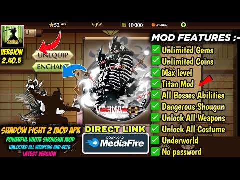 shadow fight 2 mod apk max level 52 unlimited money latest version media fire - Dangerous Shougun