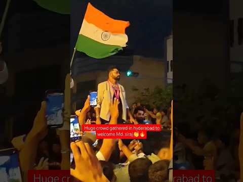 md siraj grand welcome in Hyderabad after winning world cup♥️?? world cup parade#siraj #shorts #yt