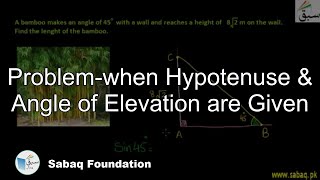 Problem-when Hypotenuse & Angle of Elevation are Given