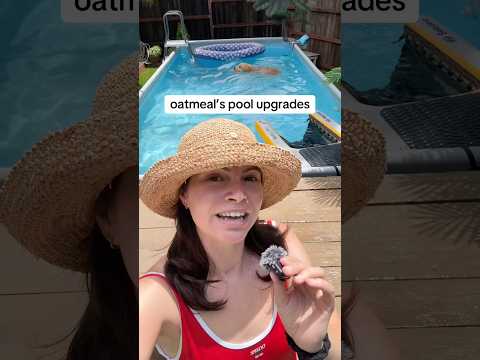 can you tell this dog is spoiled…? #PoolTime #backyardvibes