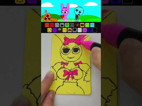 REVERSE ⏮️ Drawing the Sprunki Pinki Human Character on a Magic Sponge   #sprunki #drawing