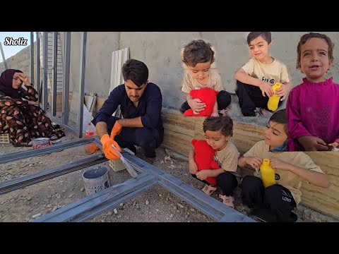 A Day with Hamid’s Family 🏠 | Painting Windows & Installing Sewage Pipes 🚿🛠️
