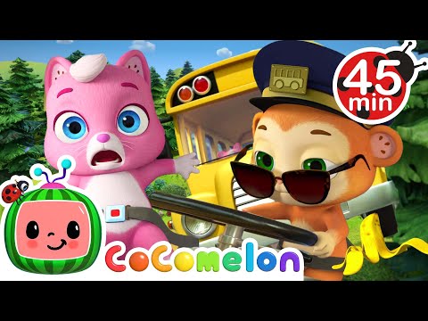 Monkey Bus Spectacular! 🚍🐵 | CoComelon Animal Time | Learning Songs and Nursery Rhymes