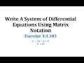 Understanding Differential Equations in Matrix Notation