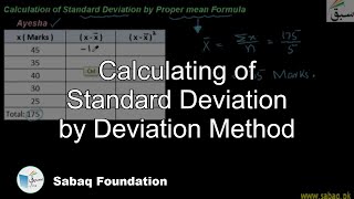 Calculation of S.D by Proper Mean formula
