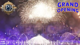 Epic Universe Grand Opening Fireworks Fountain Celebration - Multi-Camera Show  - Drones