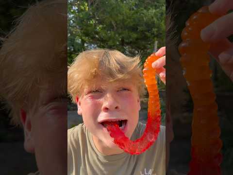 I ATE THE WORLDS LONGEST GUMMY WORM😳#shorts