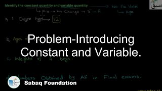 Problem-Introducing Constant and Variable.