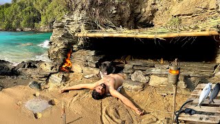 3 DAYS solo survival on Deserted Island (NO FOOD, NO WATER, NO SHELTER) Catch and Cook. KNIFE ONLY