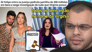 ZÉ FELIPE ACUSA VIRGÍNIA DE NÃO DIVIDIR BENS NA SEPARAÇÃO E COLOCA ELA NA JUSTIÇA