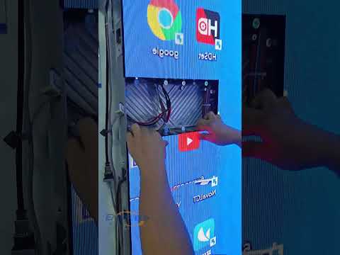 Technicians are installing LED modules. #eagerled #ledvideowall #ledmodule #ledbillboard #ledwall
