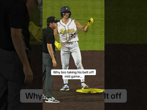 Bro stripping down mid game ๐๐คฏ #shorts #baseball #belt #relatable #mlb #shortsfeed #jt #funny