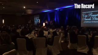 Francesca of Kaleel Jamison thanking the @Renscochamber   at last night's annual awards dinner