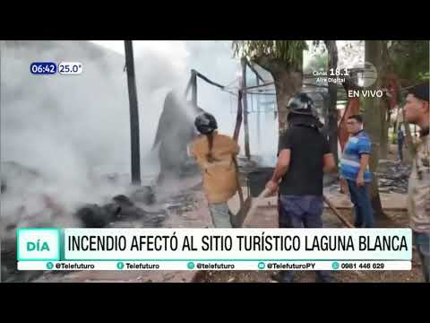 Incendio afectó al sitio turístico Laguna Blanca