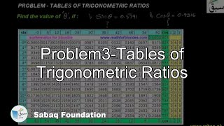 Problem3-Tables of Trigonometric Ratios