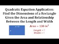 Rectangle Dimensions and Area Problems