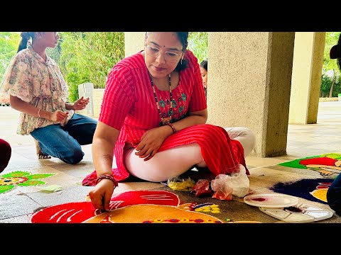 ￼ drawing and Rangoli competition in our society🙂😊❤️