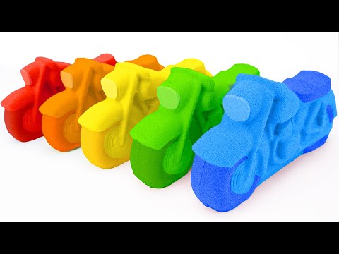 Satisfying Video | How To Make Rainbow Motorbike with Kinetic Sand Cutting ASMR