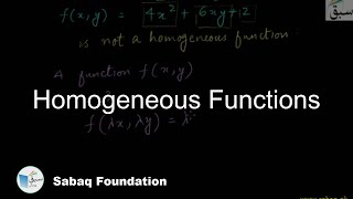 Homogeneous Functions