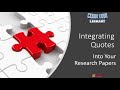 Integrating Quotes in Writing
