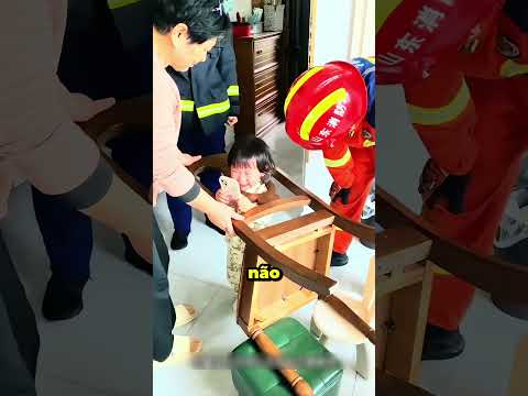 Menina fica presa em cadeira! Veja como a resgataram! 😯