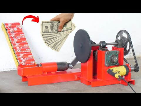 How To Make Homemade Can Crusher Using Drill Machine - Make Money From Scrap | Diy Can Crusher