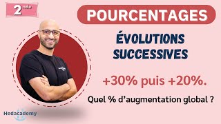 +30% puis +20 % - Évolutions successives de pourcentages