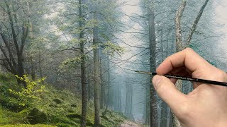 Painting an Ethereal Forest - Soft Backgrounds & Mist | Part 1