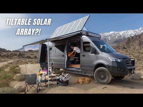 Yacht-Style Van w/ 1200w Tilting Solar Array , HUGE Rainfall Shower & Kid Safe Seat!