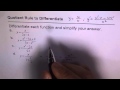 Quotient Rule in Calculus