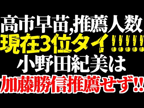 9/3【超朗報速報】高市早苗氏、自民党総裁選推薦人数3位タイ！小野田紀美は同郷岡山からの圧力に負けず加藤勝信の推薦人にならず！【浜田聡】#自民党 #小野田紀美 #参議院 #国会