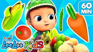 Vegetables Song | LooLoo Kids 1 Hour Baby Songs Marathon | Newborn Learning Rhymes