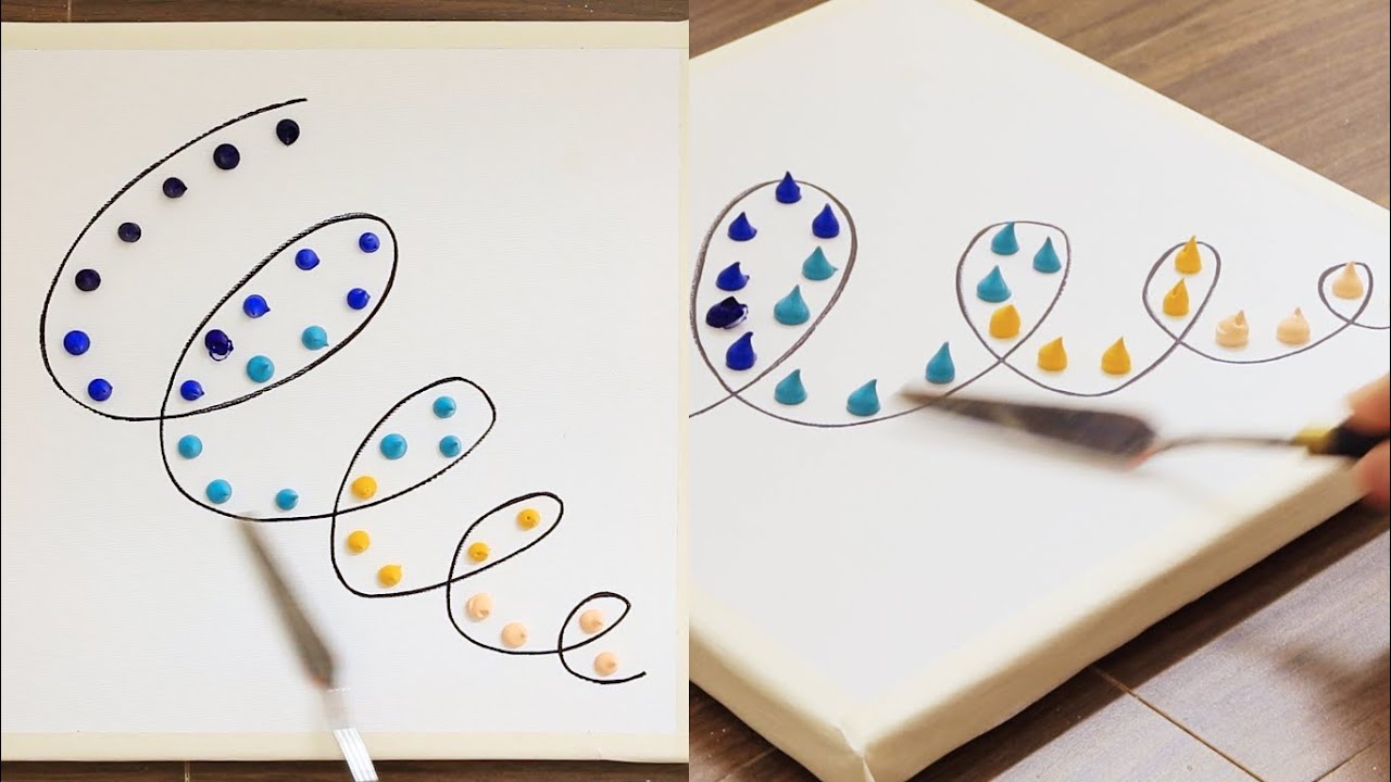 Go on a trip at night-Acrylic Painting on Canvas Step by Step #533-Satisfying ASMR - Serena Art