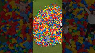 BUILDING A GIANT STADIUM OUT OF 10,000 BLOCKS! #Shorts #Football #WorldCup