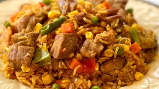 “Arroz con Puerco  Jugoso y Delicioso | Receta  Rápida y Fácil ”