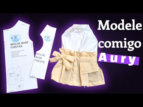 Como Modelar Roupas Pet - Saia Midi e Blusa de Malha - Aury Moda Pet