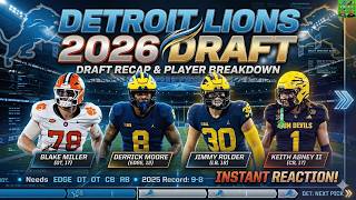 Detroit Lions 2026 Draft Recap