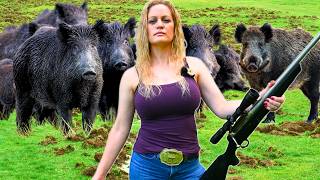 QUEEN OF WILD HOG HUNTING! HER INCREDIBLE SHOTS!