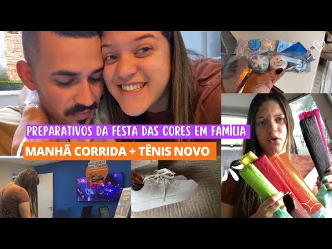 CORRERIA PARA A FESTA DAS CORES+ COMPREI UM TÊNIS NOVO ❤️