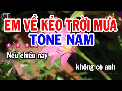 Karaoke Em Về Kẻo Trời Mưa Tone Nam Cm || Nhạc Sống Mới || Karaoke Tuấn Kiệt