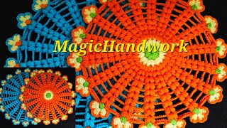 🌼 क्रोशिया थालीकवर, How to Crochet thalposh, Easy Big size thalpose, Crochet Tabletop, Woolen Rumal